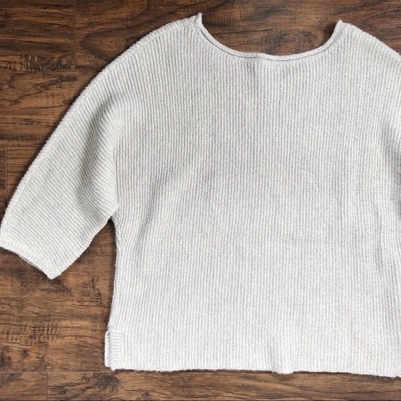 Monsoon • grey boxy knit sweater wool mohair waffle stitch cropped minimalist - Picture 8 of 8